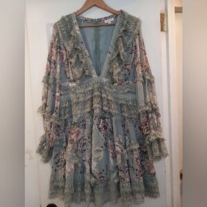 Rose Velvet Floral Lace  Dress sz 1XLRenaissance, Freach Vibe